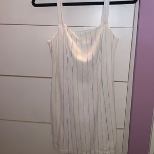 white sleeveless dress